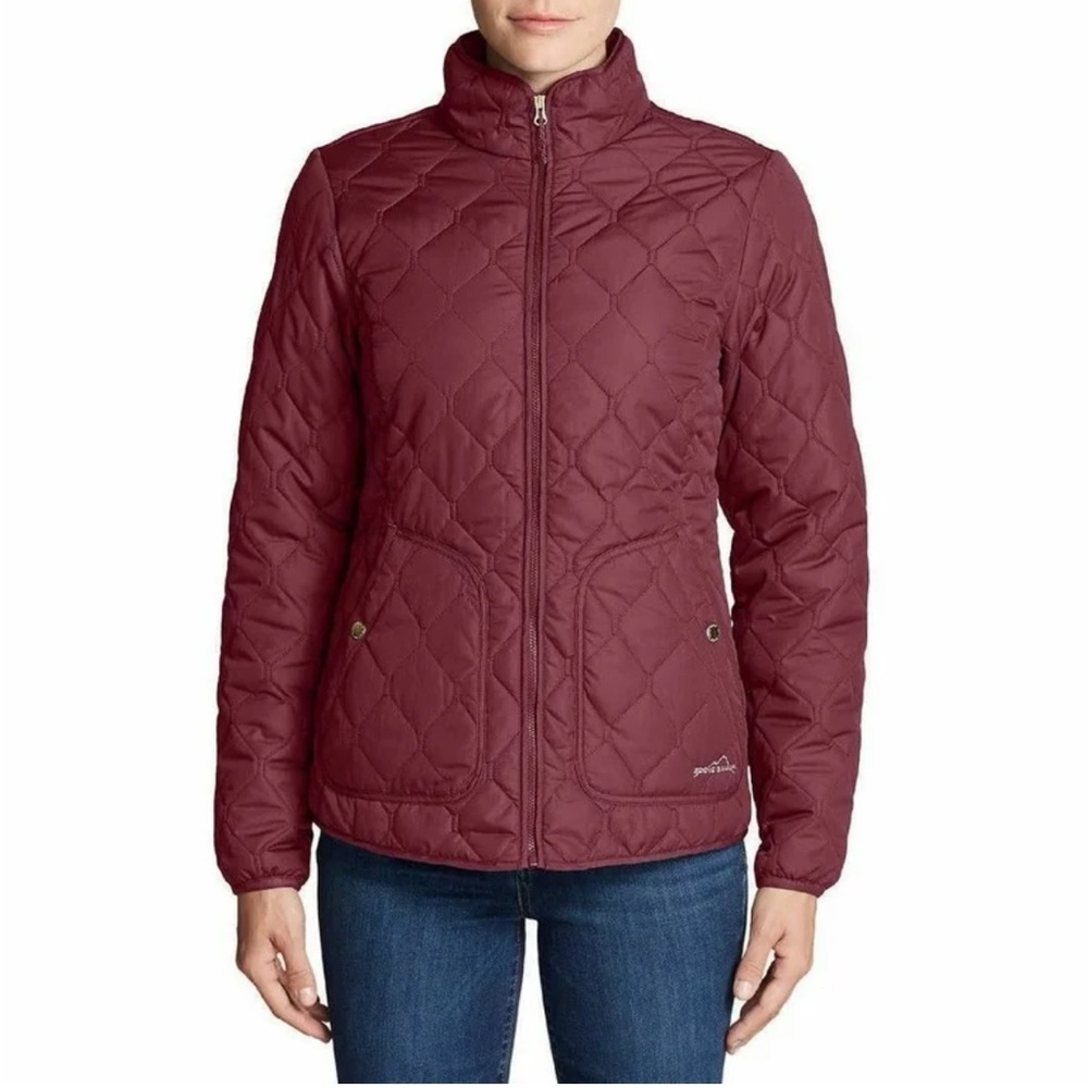 Women’s Eddie Bauer Year Round Quilted Field Jacket Size Large Color Dark Berry